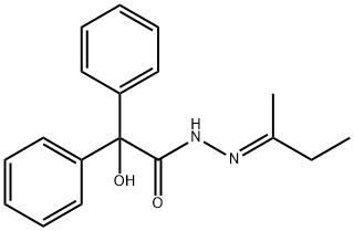 N-[(E)-butan-2-ylideneamino]-2-hydroxy-2,2-diphenylacetamide Struktur