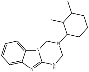 3-(2,3-dimethylcyclohexyl)-4,10-dihydro-2H-[1,3,5]triazino[1,2-a]benzimidazole Struktur