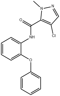 4-chloro-2-methyl-N-(2-phenoxyphenyl)pyrazole-3-carboxamide Struktur