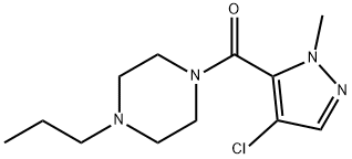 (4-chloro-2-methylpyrazol-3-yl)-(4-propylpiperazin-1-yl)methanone Struktur