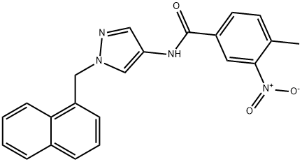 4-methyl-N-[1-(naphthalen-1-ylmethyl)pyrazol-4-yl]-3-nitrobenzamide Struktur