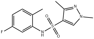 N-(5-fluoro-2-methylphenyl)-1,3-dimethylpyrazole-4-sulfonamide Struktur