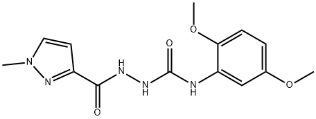 1-(2,5-dimethoxyphenyl)-3-[(1-methylpyrazole-3-carbonyl)amino]urea Struktur