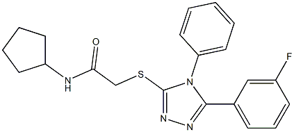 N-cyclopentyl-2-[[5-(3-fluorophenyl)-4-phenyl-1,2,4-triazol-3-yl]sulfanyl]acetamide Struktur