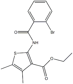 ethyl 2-[(2-bromobenzoyl)amino]-4,5-dimethylthiophene-3-carboxylate Struktur