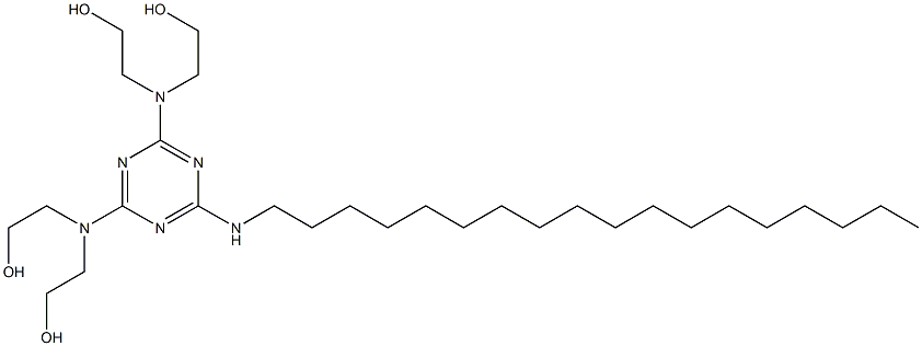 2-[[4-[bis(2-hydroxyethyl)amino]-6-(octadecylamino)-1,3,5-triazin-2-yl]-(2-hydroxyethyl)amino]ethanol Struktur