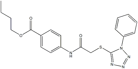 butyl 4-[[2-(1-phenyltetrazol-5-yl)sulfanylacetyl]amino]benzoate Struktur