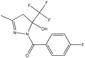 (4-fluorophenyl)-[5-hydroxy-3-methyl-5-(trifluoromethyl)-4H-pyrazol-1-yl]methanone Struktur