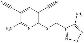 2-amino-6-[(4-amino-1,2,5-oxadiazol-3-yl)methylsulfanyl]pyridine-3,5-dicarbonitrile Struktur