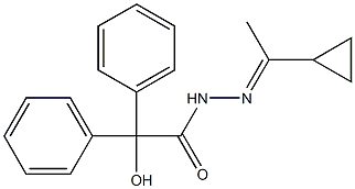 N-[(E)-1-cyclopropylethylideneamino]-2-hydroxy-2,2-diphenylacetamide Struktur