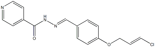 N-[(E)-[4-[(E)-3-chloroprop-2-enoxy]phenyl]methylideneamino]pyridine-4-carboxamide Struktur