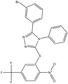 3-(3-bromophenyl)-5-[2-nitro-5-(trifluoromethyl)phenyl]sulfanyl-4-phenyl-1,2,4-triazole Struktur