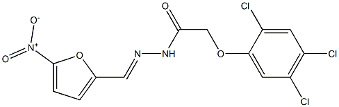 N-[(E)-(5-nitrofuran-2-yl)methylideneamino]-2-(2,4,5-trichlorophenoxy)acetamide Struktur