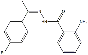 2-amino-N-[(Z)-1-(4-bromophenyl)ethylideneamino]benzamide Struktur