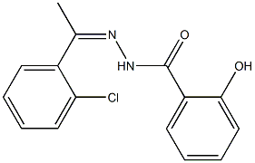 N-[(Z)-1-(2-chlorophenyl)ethylideneamino]-2-hydroxybenzamide Struktur