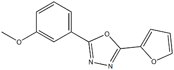 2-(furan-2-yl)-5-(3-methoxyphenyl)-1,3,4-oxadiazole Struktur