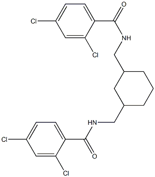 2,4-dichloro-N-[[3-[[(2,4-dichlorobenzoyl)amino]methyl]cyclohexyl]methyl]benzamide Struktur