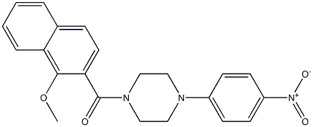 (1-methoxynaphthalen-2-yl)-[4-(4-nitrophenyl)piperazin-1-yl]methanone Struktur