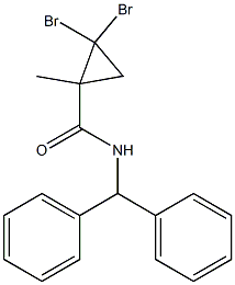 N-benzhydryl-2,2-dibromo-1-methylcyclopropane-1-carboxamide Struktur