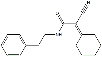 2-cyano-2-cyclohexylidene-N-(2-phenylethyl)acetamide Struktur