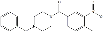 (4-benzylpiperazin-1-yl)-(4-methyl-3-nitrophenyl)methanone Struktur