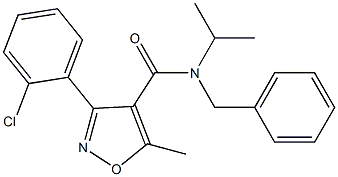 N-benzyl-3-(2-chlorophenyl)-5-methyl-N-propan-2-yl-1,2-oxazole-4-carboxamide Struktur