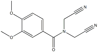 N,N-bis(cyanomethyl)-3,4-dimethoxybenzamide Struktur