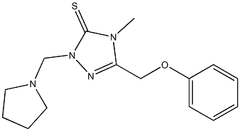 4-methyl-5-(phenoxymethyl)-2-(pyrrolidin-1-ylmethyl)-1,2,4-triazole-3-thione Struktur