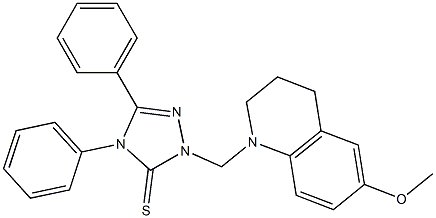 2-[(6-methoxy-3,4-dihydro-2H-quinolin-1-yl)methyl]-4,5-diphenyl-1,2,4-triazole-3-thione Struktur