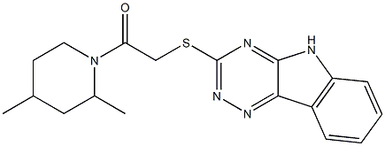 1-(2,4-dimethylpiperidin-1-yl)-2-(5H-[1,2,4]triazino[5,6-b]indol-3-ylsulfanyl)ethanone Struktur