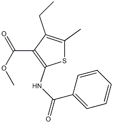 methyl 2-benzamido-4-ethyl-5-methylthiophene-3-carboxylate Struktur