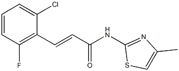 (E)-3-(2-chloro-6-fluorophenyl)-N-(4-methyl-1,3-thiazol-2-yl)prop-2-enamide Struktur