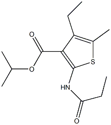 propan-2-yl 4-ethyl-5-methyl-2-(propanoylamino)thiophene-3-carboxylate Struktur