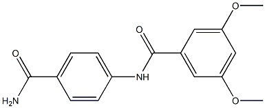 N-(4-carbamoylphenyl)-3,5-dimethoxybenzamide Struktur