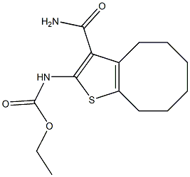 ethyl N-(3-carbamoyl-4,5,6,7,8,9-hexahydrocycloocta[b]thiophen-2-yl)carbamate Struktur