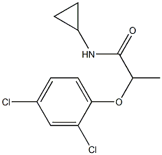 N-cyclopropyl-2-(2,4-dichlorophenoxy)propanamide Struktur