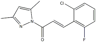 (E)-3-(2-chloro-6-fluorophenyl)-1-(3,5-dimethylpyrazol-1-yl)prop-2-en-1-one Struktur