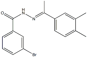 3-bromo-N-[(E)-1-(3,4-dimethylphenyl)ethylideneamino]benzamide Struktur