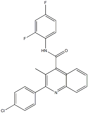 2-(4-chlorophenyl)-N-(2,4-difluorophenyl)-3-methylquinoline-4-carboxamide Struktur