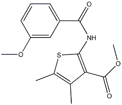 methyl 2-[(3-methoxybenzoyl)amino]-4,5-dimethylthiophene-3-carboxylate Struktur