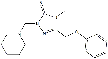 4-methyl-5-(phenoxymethyl)-2-(piperidin-1-ylmethyl)-1,2,4-triazole-3-thione Struktur