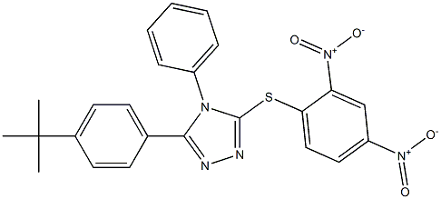 3-(4-tert-butylphenyl)-5-(2,4-dinitrophenyl)sulfanyl-4-phenyl-1,2,4-triazole Struktur