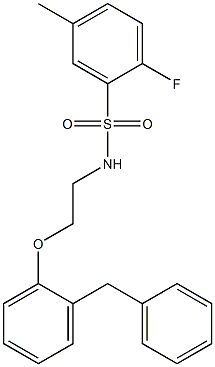 N-[2-(2-benzylphenoxy)ethyl]-2-fluoro-5-methylbenzenesulfonamide Struktur