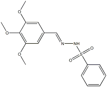 N-[(E)-(3,4,5-trimethoxyphenyl)methylideneamino]benzenesulfonamide Struktur