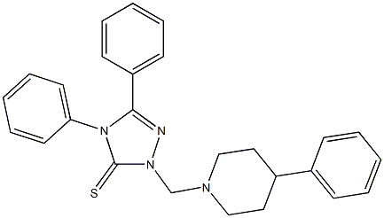 4,5-diphenyl-2-[(4-phenylpiperidin-1-yl)methyl]-1,2,4-triazole-3-thione Struktur