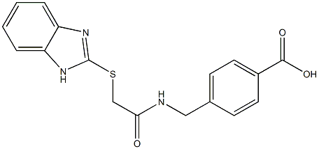 4-[[[2-(1H-benzimidazol-2-ylsulfanyl)acetyl]amino]methyl]benzoic acid Struktur