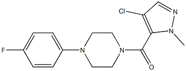 (4-chloro-2-methylpyrazol-3-yl)-[4-(4-fluorophenyl)piperazin-1-yl]methanone Struktur