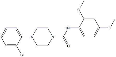 4-(2-chlorophenyl)-N-(2,4-dimethoxyphenyl)piperazine-1-carboxamide Struktur