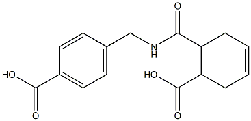 4-[[(6-carboxycyclohex-3-ene-1-carbonyl)amino]methyl]benzoic acid Struktur