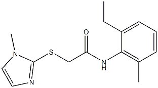 N-(2-ethyl-6-methylphenyl)-2-(1-methylimidazol-2-yl)sulfanylacetamide Struktur